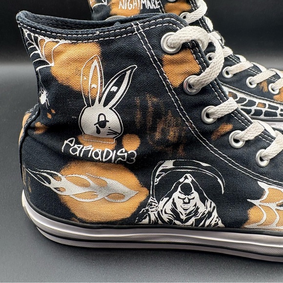 Converse Limited Edition Paradise Black High Tops, Men’s 11, Women’s 13 - Picture 4 of 13